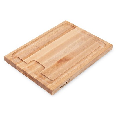 John Boos Au Jus Rectangular Wide Reversible Cutting/Carving Board with Juice Groove & Integrated Handles