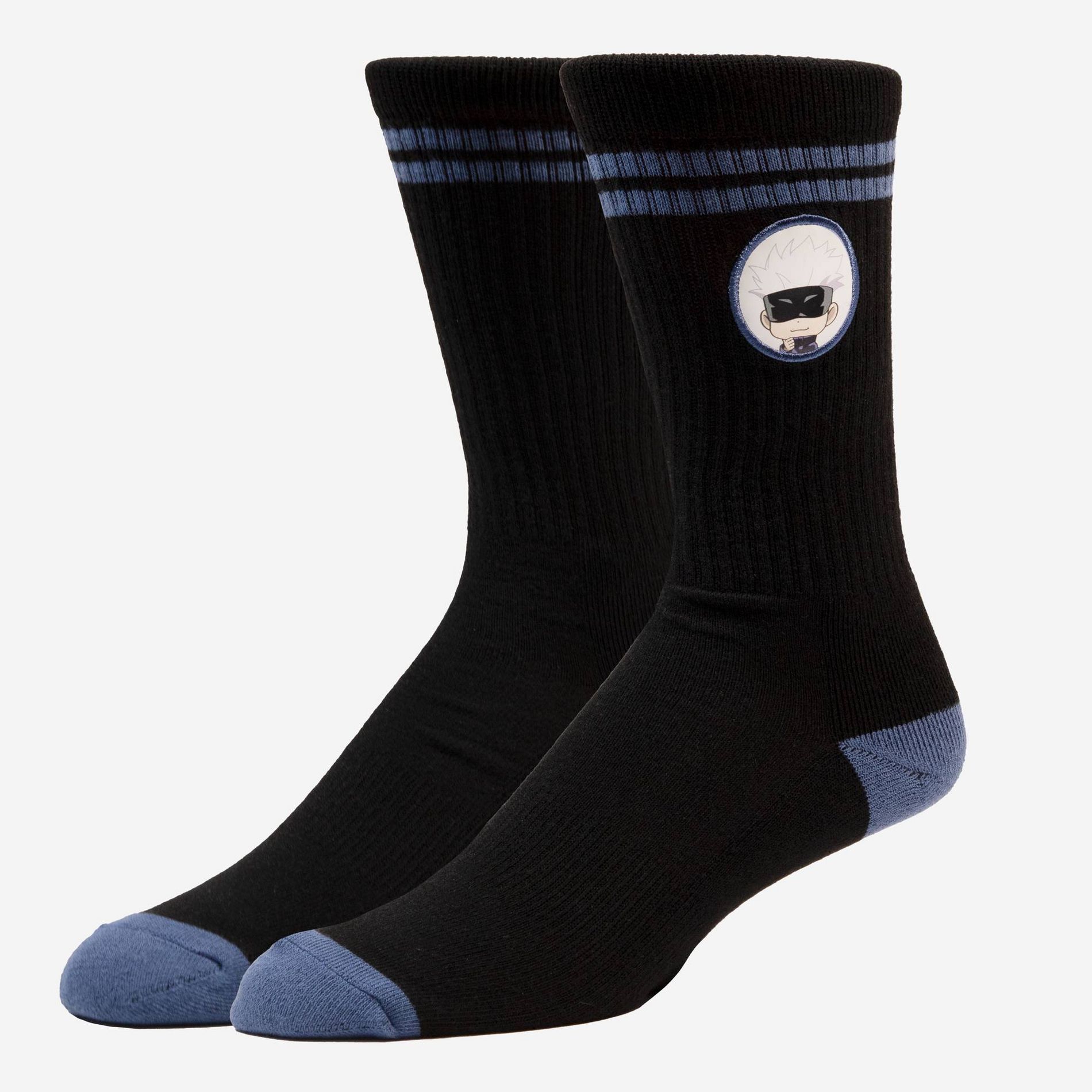 Men's Jujutsu Kaisen Gojo Crew Socks - Black 6-12