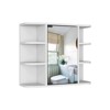 SEVOBAL Bathroom Storage Cabinets Wall Mounted Mirror Medicine Cabinet with Open Shelves for Bathroom, White, 7.48"*23.62"*19.68" - 3 of 4