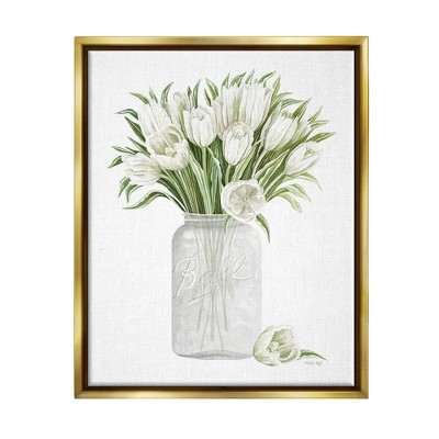 Stupell White Tulips in Country Jar Framed Canvas