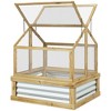 Outsunny Raised Garden Bed with Polycarbonate Greenhouse, Garden Wooden Cold Frame Greenhouse Flower Planter Protection, 35.5" x 31.5" x 36" - 4 of 4