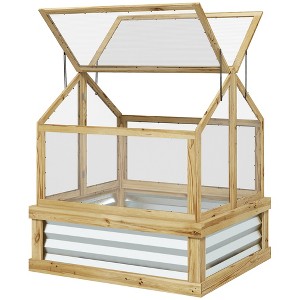 Raised Garden Flower Bed Kit with Greenhouseen Cold Frame Planter, 35.5" x 31.5" x 36" - 1 of 4