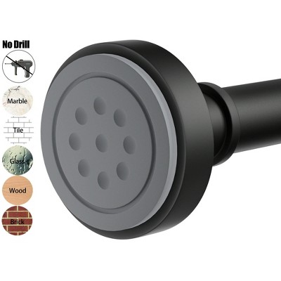 LunaLulinlk Black Shower Curtain Rod,43''-72'',Never Rust,Never Slip,No Drill,Matte,Adjustable Tension Metal Rod