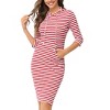 Women's Hoodie Dress Pullover Hoody Dress Casual Fitted Knee Length Dress with Pocket - 3 of 4