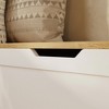 FUFU&GAGA Corner Entryway Bench w/Hidden Storage White Oak Finish Shoe Cabinet - 3 of 4
