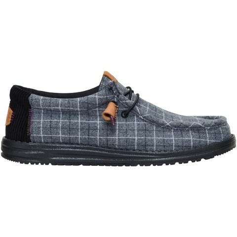 HEYDUDE Wally Plaid Corduroy , Black, 14