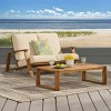 Christopher Knight Home Paloma Outdoor Acacia Wood Loveseat and Table Set with Cushions - image 2 of 4