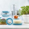 Bormioli Rocco Frigoverre Future 6.25 oz. Round Food Storage Container, Made From Durable Glass, Dishwasher Safe, Made In Italy,Clear/Teal Lid - 2 of 4