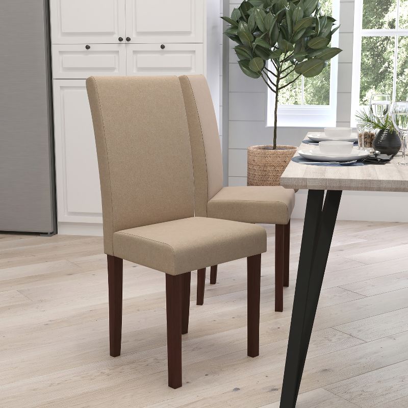 Merrick Lane Mid-Century Panel Back Parsons Accent Dining Chair, 3 of 9