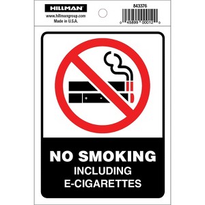 Hillman English White No Smoking Decal 4 in. H X 6 in. W - Case of 6 - 1 of 1