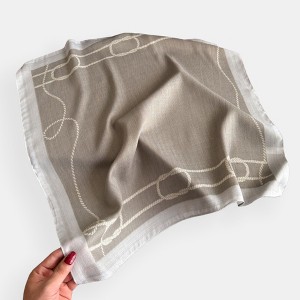 Anna-Kaci Women's Satin Square Scarf with Rope Chain Border Print 27x27in - 1 of 4