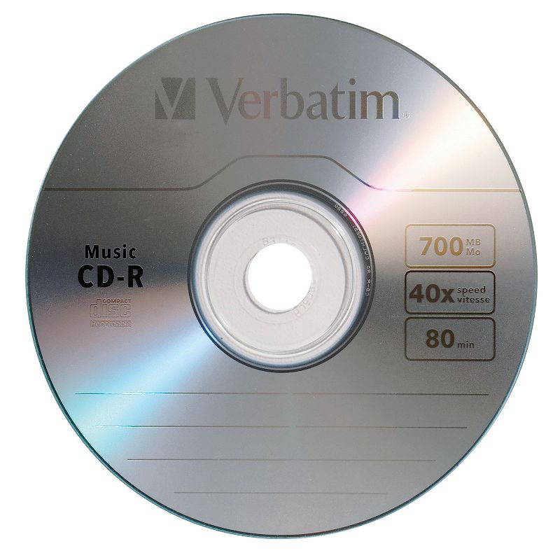 Verbatim® 40x 80-Minute CD-R with Branded Surface, 25 Pack, 2 of 5