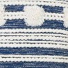 Blue and White Hand Woven 20 x 20 inch Decorative Cotton Throw Pillow Cover with Insert and Hand Tied Braiding, Pom-Poms and Tassels - Foreside Home & - 3 of 4
