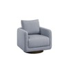Swivel Accent Chair with Wooden Base and Low-Profile Modern Design for Living Room - 3 of 4