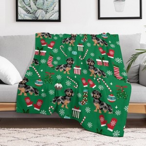 Dachshund Dog Christmas Christmas Throw Blanket Soft Fleece Christmas Blanket Cozy Flannel Throw for Couch Bed 60x80 inches - 1 of 1