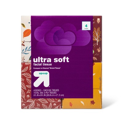 Fall Ultra Soft Facial Tissue - 4pk/65ct - up & up™