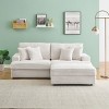 Modern 88.6" Corduroy Deep Seat Sofa with Storage Ottoman, Cloud-Like Comfy 3-Seater Couch for Living Room or Small Spaces–The Pop Home - 2 of 4