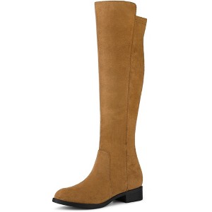 Allegra K Women's Halloween Side Zipper Chunky Heels Knee High Boots - 1 of 4