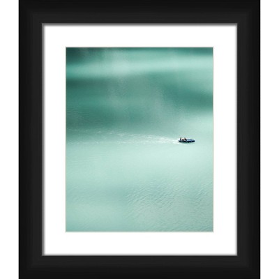 13" x 15" Matted to 2" Mist Blue Picture Framed Black - PTM Images