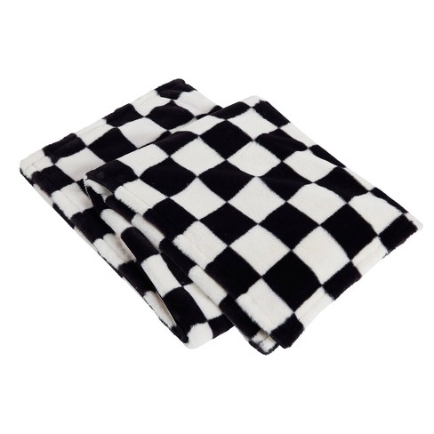 Teen Plush Checkered Throw Blanket Black And White Makers Collective Target