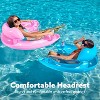 Jasonwell 2-Pack Inflatable Pool Chairs with Cup Holders, 49"x35" Blow-up Hammock Noodle Mat for Summer Fun, Blue & Pink - 2 of 4