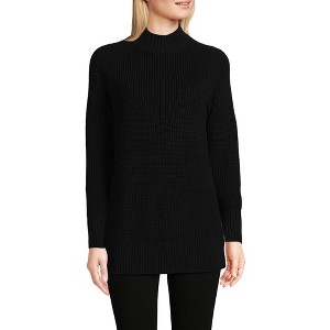 Lands' End Women's Drifter Shaker Easy Fit Mock Neck Sweater - 1 of 3