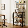 Garvee Bakers Rack with Power Outlet, Coffee Bar with Storage 5-Tiers, Microwave Stand Kitchen Rack, Kitchen Shelf, Rustic Brown - 4 of 4