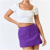 Women's Stretch Woven Pocket Detail Mini Skort - Blue Blush - 4 of 4
