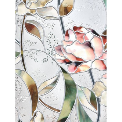 Begonia Floral Decorative Privacy Window Film, 24" x 36", Vinyl