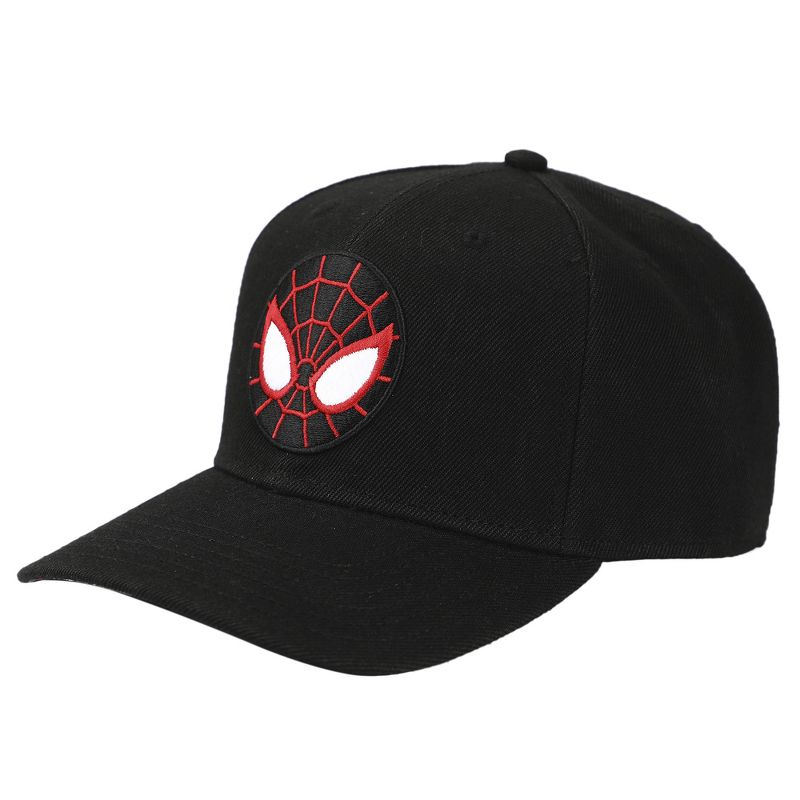 Marvel Comic Book Spiderman Miles Morales Mask Black Snapback Hat, 1 of 7