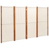 vidaXL 4-Panel Room Divider Cream White 110.2"x70.9" - 2 of 4