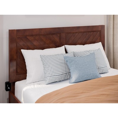 AFI Furnishings Canyon Full Wood Headboard with Attachable Charger in Walnut