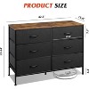 Wide Dresser with 6 Drawers, Fabric TV Stand for 50 Inch TV, Metal Frame, Wooden Top, Fabric Storage Dresser for Bedroom, Hallway, Entryway, - 3 of 4