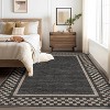 Washable Area Rug Living Room Rugs Modern Bordered Soft Throw Carpet Low Pile Non Slip Checkered Bedroom Rug Geometric Carpet for Nursery - 4 of 4