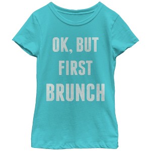 Girl's CHIN UP Brunch First T-Shirt - 1 of 3