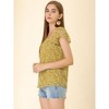 INSPIRE CHIC Women's Chiffon Ruffle Sleeve Square Neck Floral Print Blouse - 4 of 4