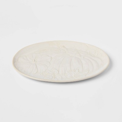 10" x 15" Stoneware Pumpkin Oval Serving Platter - Threshold™