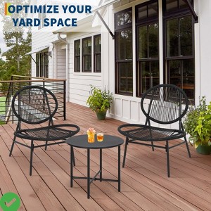 Outdoor 3-Piece Seating Acapulco Chair All Weather Small Patio Bistro Set of 2 Chairs - 1 of 4