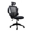 Modern High-Back Mesh Executive Office Chair with Headrest and Flip-Up Arms, Black - 2 of 4