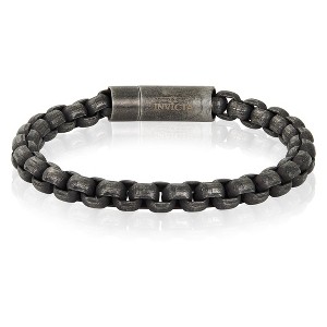 Crucible Men's Box Chain Cuff Gunmetal Steel Bracelet - 1 of 4