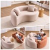 Dolonm S-Curved Chenille Sectional Sofa - Dual-Depth (21.3" & 26.8"), No Assembly, Compact for Small Spaces, Yin-Yang Design, Includes Pillows - 2 of 4