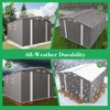 10x12FT Outdoor Storage Shed Large Metal Garden Shed with Double Door Two Window Waterproof Tool Shed for Backyard Patio Lawn Poolside ,Grey - 4 of 4