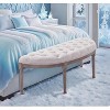 PAGED Entryway Ottoman Semi-Circle End of Bed Bench Minimalist Foot Stool with Tufted Design for Entryway, Bedroom, Beige - 4 of 4