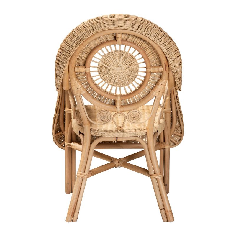 bali & pari Putri Modern Bohemian Natural Rattan Arm Chair, 5 of 11