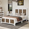 Full Size Platform Bed with Wooden Strip Stickers Decoration - 2 of 4