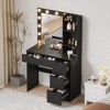 4 Drawer Makeup Vanity Desk with Mirror, Vanity Table with Storage for Bedroom - 2 of 4