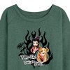 Women's - Bratz - Original Airbrushed Logo Lightweight French Terry Wide Neck Long Sleeve Shirt - 2 of 4