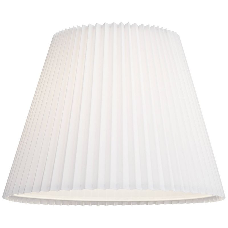 Springcrest Collection Knife Pleated Empire Lamp Shade White Large 11" Top x 19" Bottom x 14.5" Slant Spider with Replacement Harp and Finial Fitting, 4 of 9