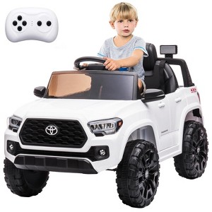 12V Ride On Car/2-Speed Battery Powered Electric Toy Car w/ Headlights,Remote Control,Spring Suspension,Safety Belt - 1 of 4