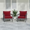 WestinTrends Avalon Outdoor Modern HDPE Patio Club Chairs with Deep Seat Cushions (Set of 2) - 2 of 4